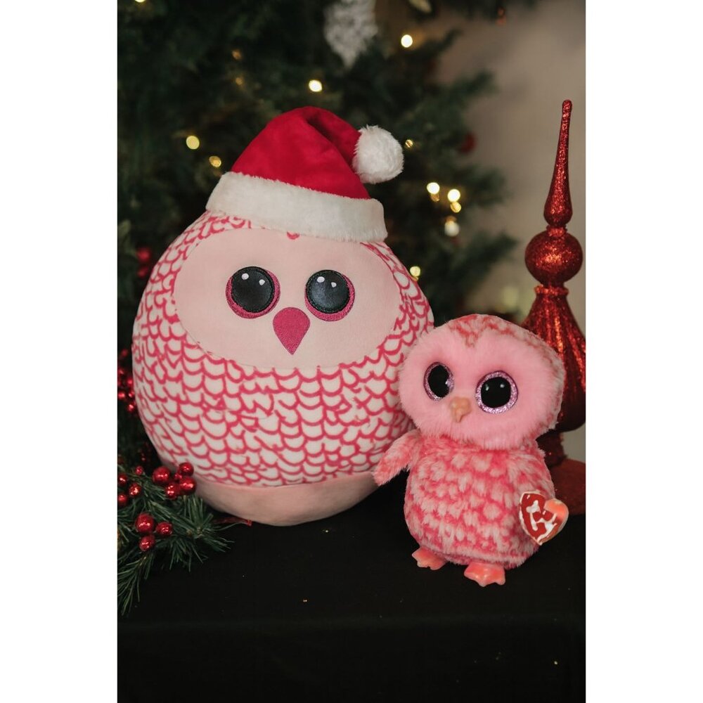 TY Beanie Boo Pink Owl Plush Pair – Holiday Gift Set – NWT & Gently Loved